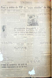 Página do jornal Unitário de abril de 1952