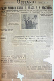 Página do jornal Unitário de abril de 1952