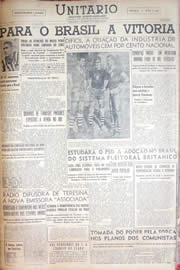 Página do jornal Unitário de abril de 1952