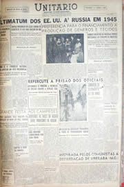Página do jornal Unitário de abril de 1952