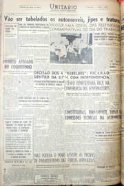 Página do jornal Unitário de abril de 1952