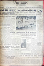 Página do jornal Unitário de abril de 1952