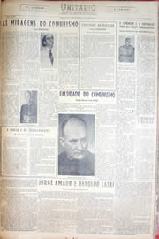 Página do jornal Unitário de maio de 1952