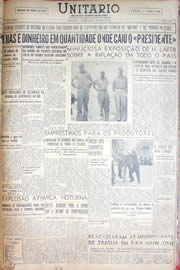 Página do jornal Unitário de maio de 1952