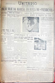 Página do jornal Unitário de maio de 1952