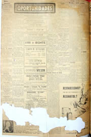 Página do jornal Unitário de maio de 1952
