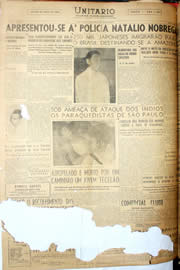 Página do jornal Unitário de maio de 1952