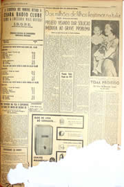Página do jornal Unitário de maio de 1952