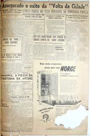 Página do jornal Unitário de maio de 1952