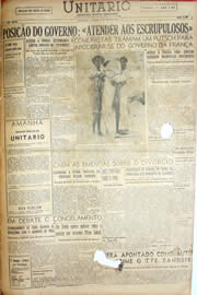 Página do jornal Unitário de maio de 1952
