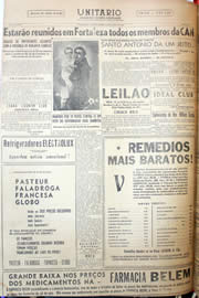 Página do jornal Unitário de junho de 1952