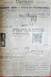 Página do jornal Unitário de junho de 1952