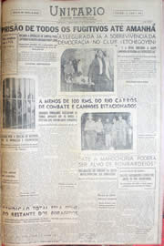 Página do jornal Unitário de junho de 1952