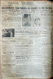 Página do jornal Unitário de julho de 1952