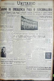 Página do jornal Unitário de julho de 1952