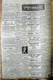 Página do jornal Unitário de julho de 1952