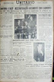Página do jornal Unitário de julho de 1952