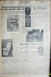 Página do jornal Unitário de julho de 1952