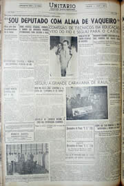 Página do jornal Unitário de julho de 1952