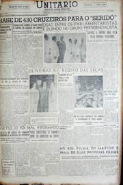 Página do jornal Unitário de julho de 1952