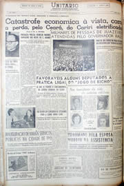 Página do jornal Unitário de julho de 1952