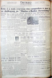 Página do jornal Unitário de julho de 1952