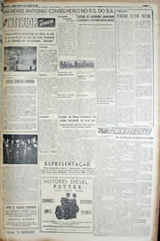 Página do jornal Unitário de agosto de 1952