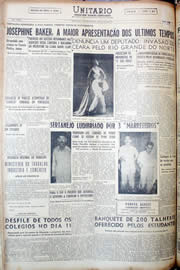 Página do jornal Unitário de agosto de 1952