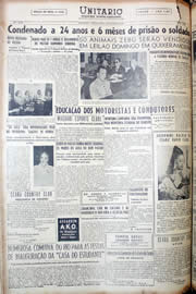 Página do jornal Unitário de agosto de 1952
