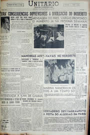 Página do jornal Unitário de agosto de 1952
