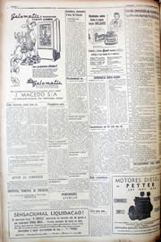 Página do jornal Unitário de agosto de 1952