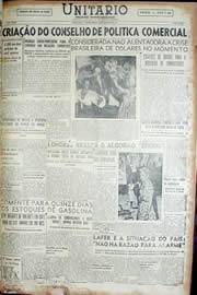 Página do jornal Unitário de agosto de 1952
