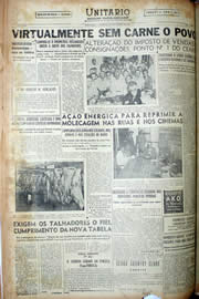 Página do jornal Unitário de agosto de 1952