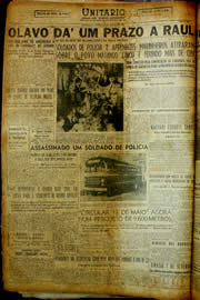 Página do jornal Unitário de janeiro de 1954