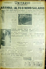 Página do jornal Unitário de janeiro de 1954