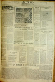Página do jornal Unitário de janeiro de 1954