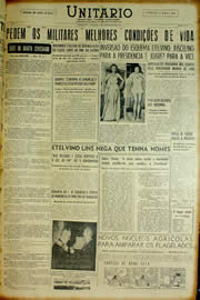 Página do jornal Unitário de fevereiro de 1954