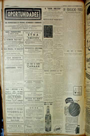 Página do jornal Unitário de fevereiro de 1954
