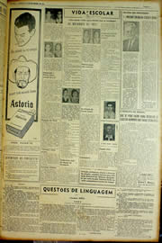 Página do jornal Unitário de fevereiro de 1954