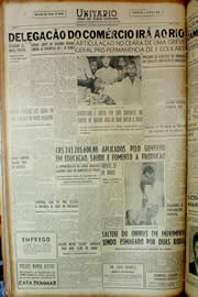 Página do jornal Unitário de fevereiro de 1954