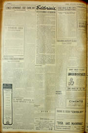 Página do jornal Unitário de março de 1954