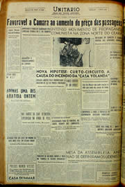 Página do jornal Unitário de março de 1954