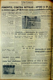 Página do jornal Unitário de março de 1954