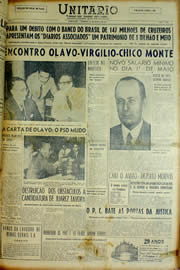 Página do jornal Unitário de março de 1954
