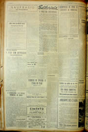 Página do jornal Unitário de março de 1954