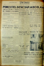 Página do jornal Unitário de março de 1954