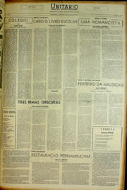 Página do jornal Unitário de março de 1954