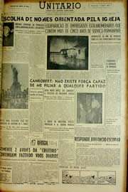 Página do jornal Unitário de abril de 1954