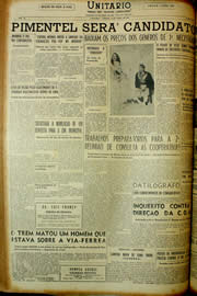 Página do jornal Unitário de abril de 1954
