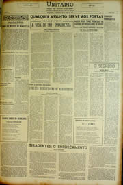 Página do jornal Unitário de abril de 1954